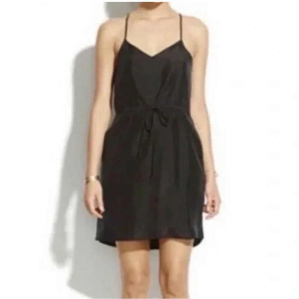 Madewell Black Silk Daybreak Dress Size 0